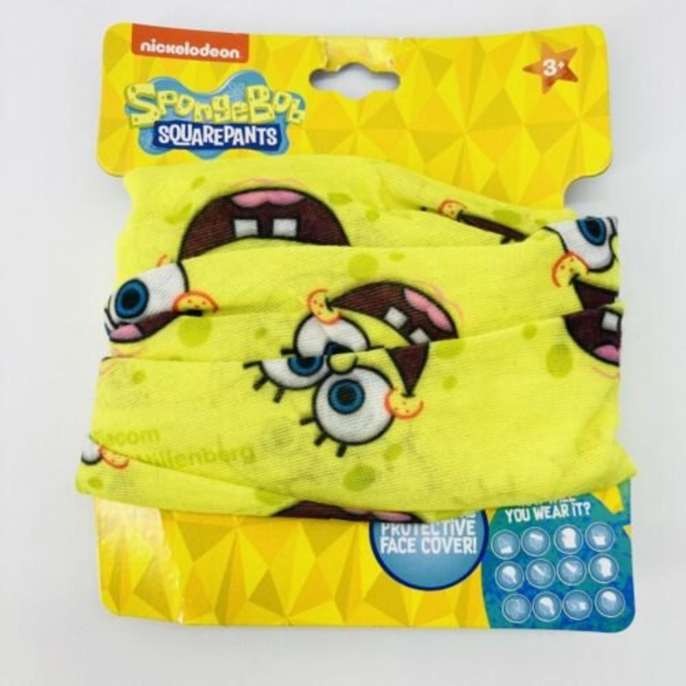 Nickelodeon Sponge Bob Square Pants Face Cover Mask Neck Gaiter Bandana Headband